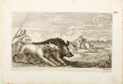 Das Wildschwein bewegt sich nach rechts von Stefano della Bella